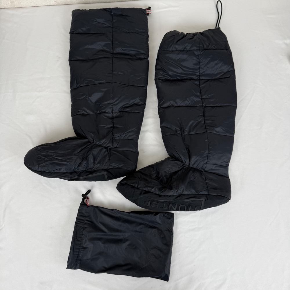 Hunter Black Down Filled Packable Tall Boot Socks Liners Womens M 5-7 Winter